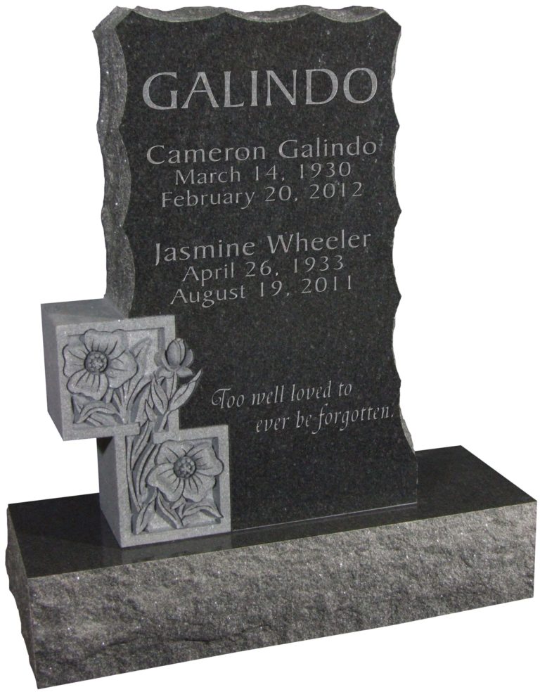 Granite Monument. Special Order Monument rectangle flowers