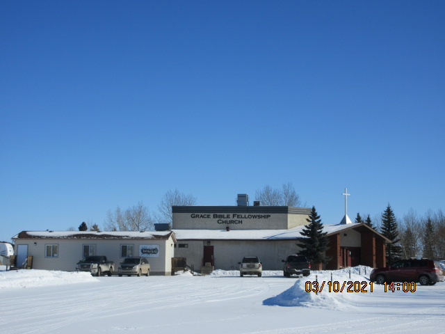 Grace Bible Fellowship Church, exterior of building, located in Sexsmith, Alberta