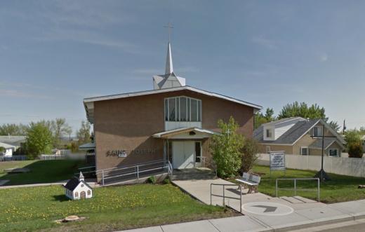 St. Joseph Catholic Church exterior of the building, located in Spirit River