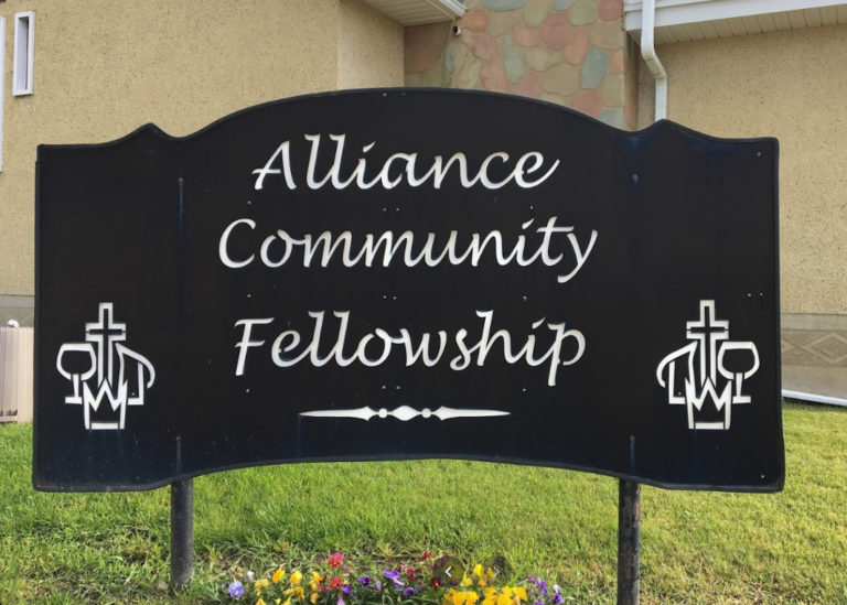Alliance Community Fellowship photo of the sign in front of the church, located in Hythe Alberta