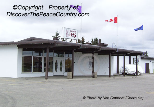 Elks Hall building in Grande Prairie, ALberta exterior photo of building