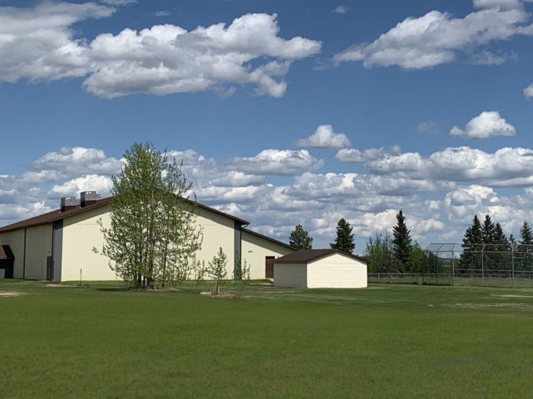 Five Mile Hall Building just outside of Grande Prairie, Alberta exterior photo of building