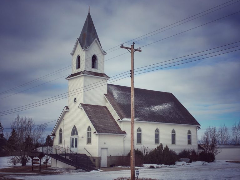 Valhalla Evangelical Lutheran Church exterior of the building, located in Valhalla, Alberta