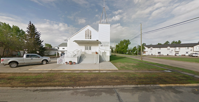 Immaculate Conception Roman Catholic Church exterior of building, Located in Sexsmith, Alberta