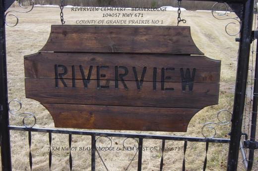 Riverview cemetery sign located west of Beaverlodge, ALberta