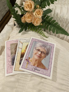 Sample of Memorial Cards available at Oliver's Funeral Home Grande Prairie