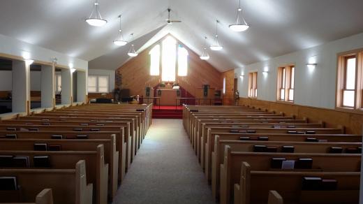 St. John's Lutheran Church interior of the church, located west of Wembley, Alberta