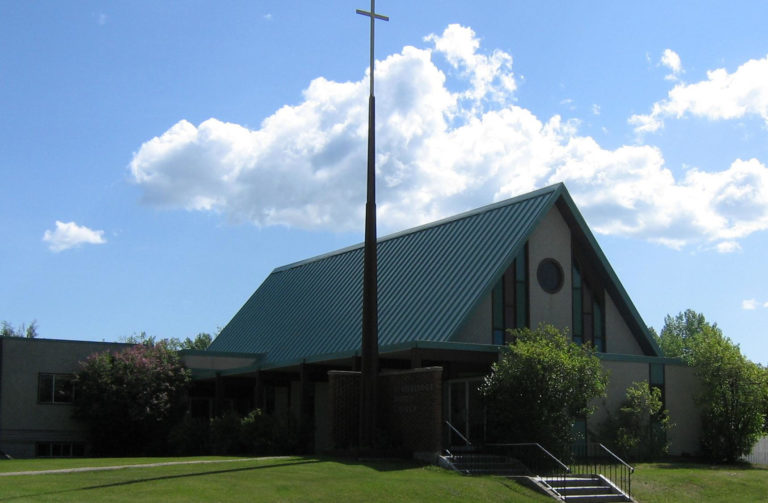 Beaverlodge United Church exterior of building, located in Beaverlodge, Alberta