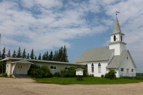 Calvary Lutheran Church exterior of building, located in La Glace, Alberta