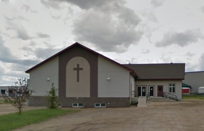 Clairmont Community Church exterior of building, located in Clairmont, Alberta
