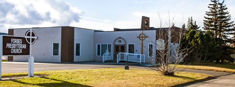 Forbes Presbyterian Church exterior of building, located in Grande Prairie, Alberta