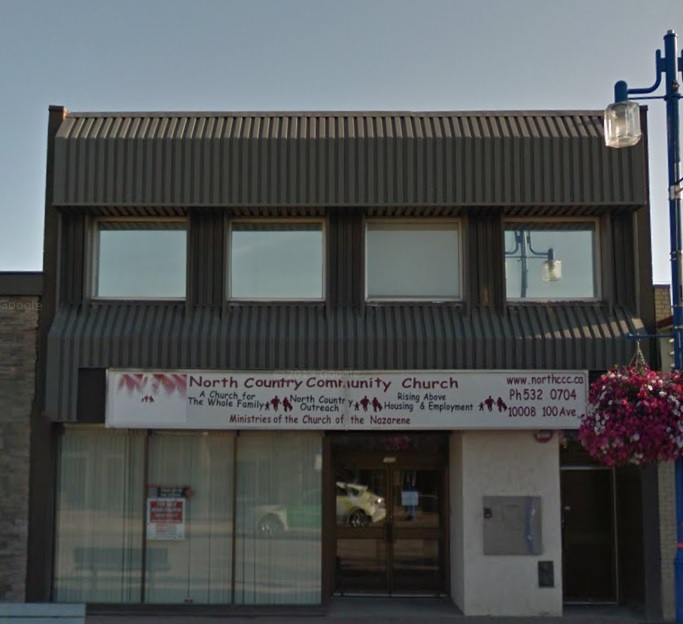 North Country Community Church exterior of building, located in Grande Prairie, Alberta