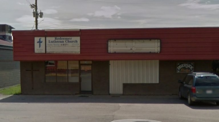 Redeemer Lutheran Church exterior of building, located in High Prairie, Alberta