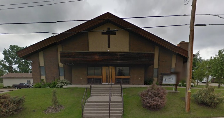 St. Mary's Catholic Church exterior of the building located in Beaverlodge, Alberta