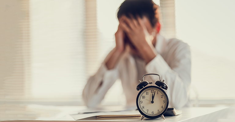 Man stressed about time