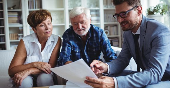 Couple meeting with an estate planner